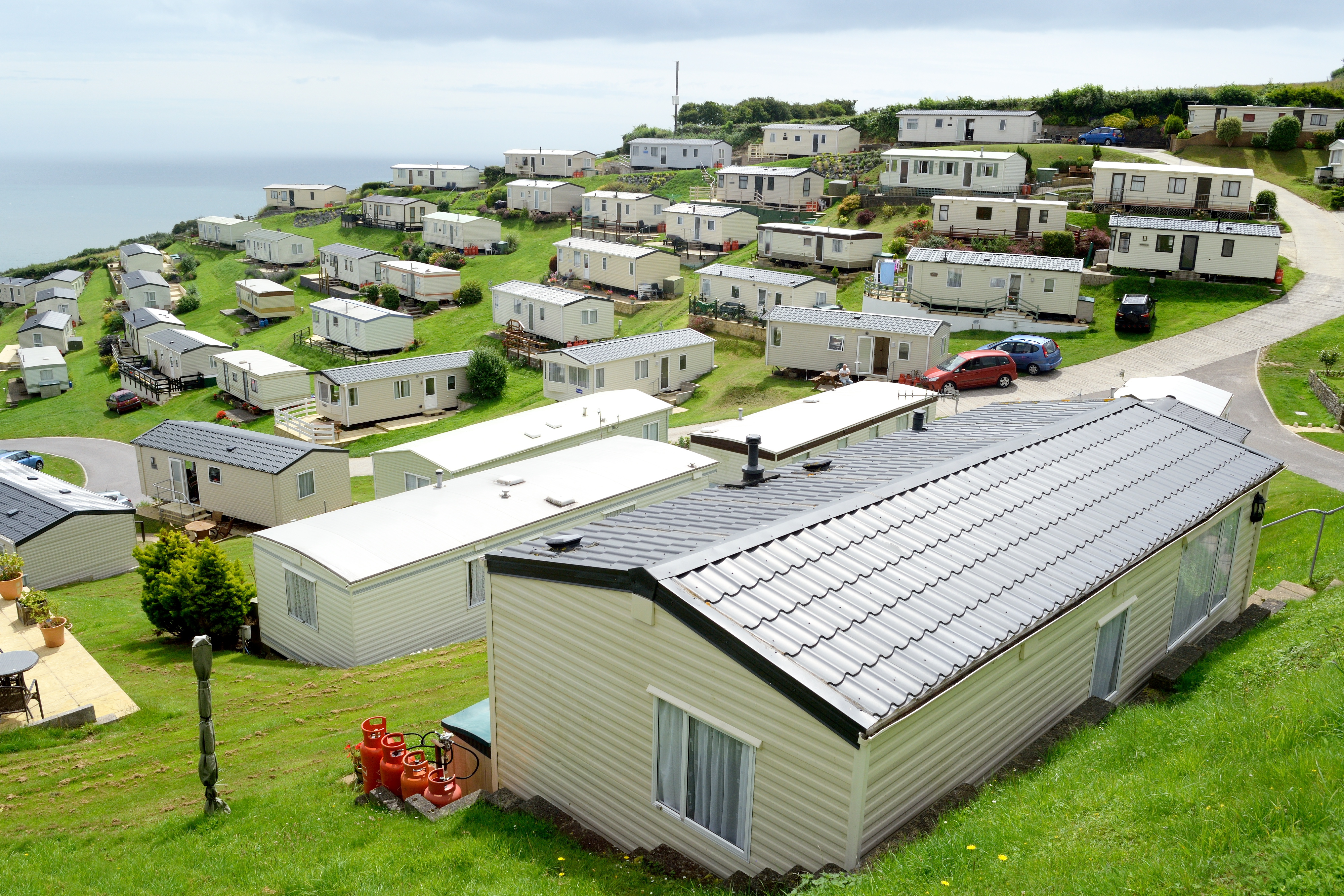 Large group of static caravans