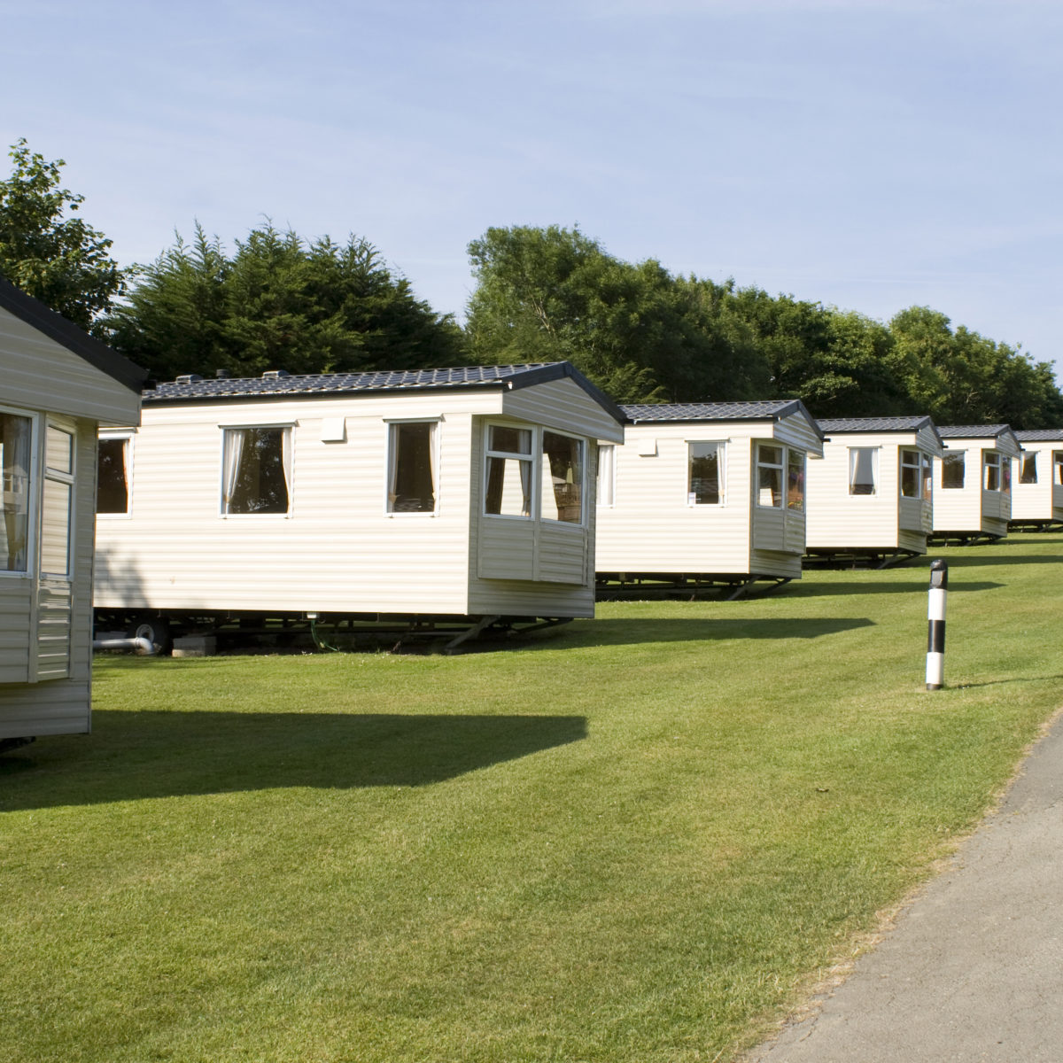 Static caravans in camping site