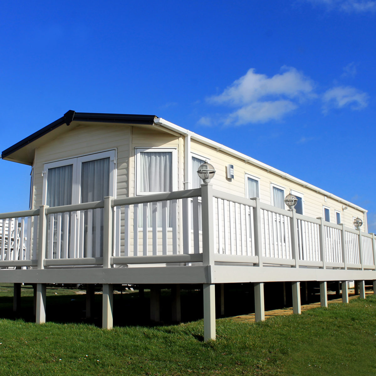 Exterior of caravan on a trailer park