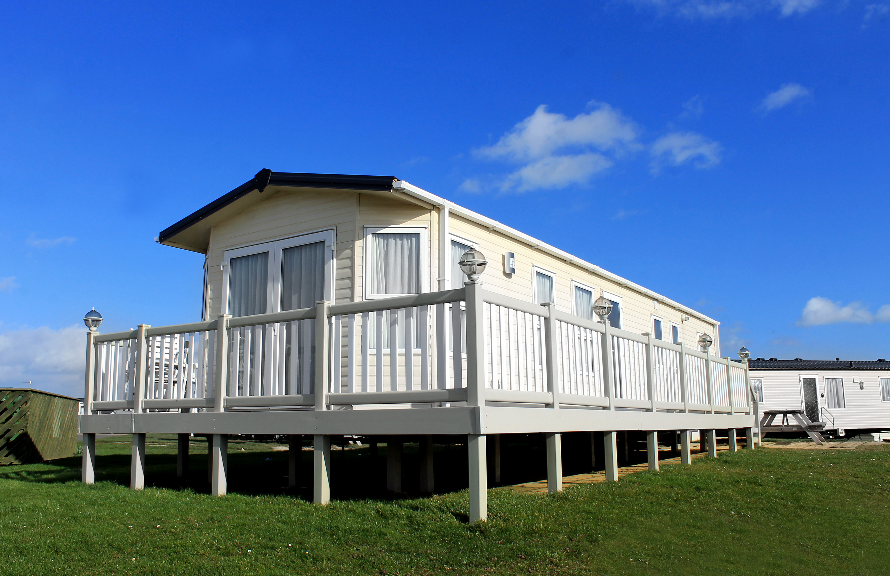 Exterior of caravan on a trailer park