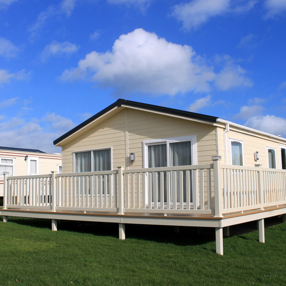 Exterior of caravan on a trailer park