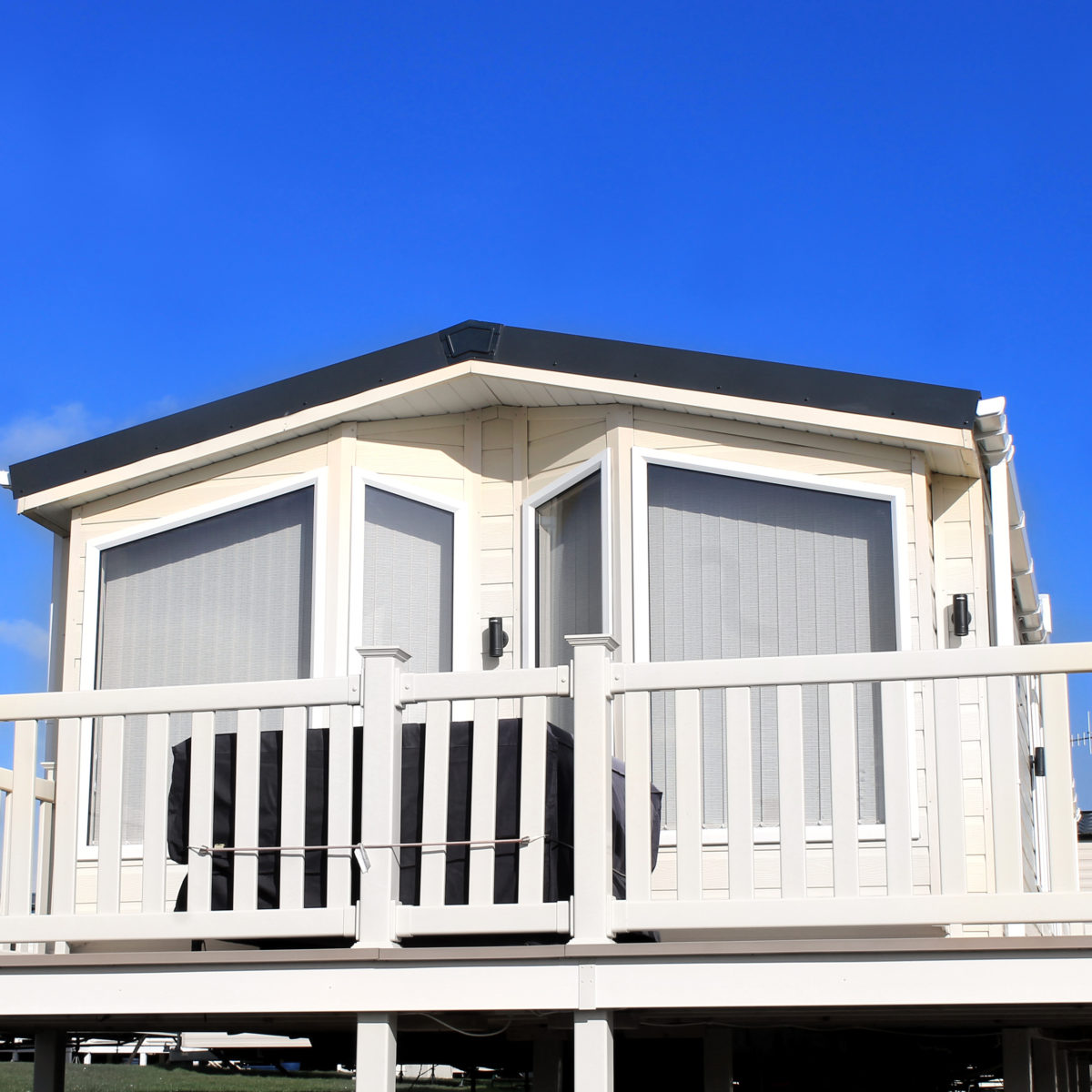 Exterior of caravan on a trailer park