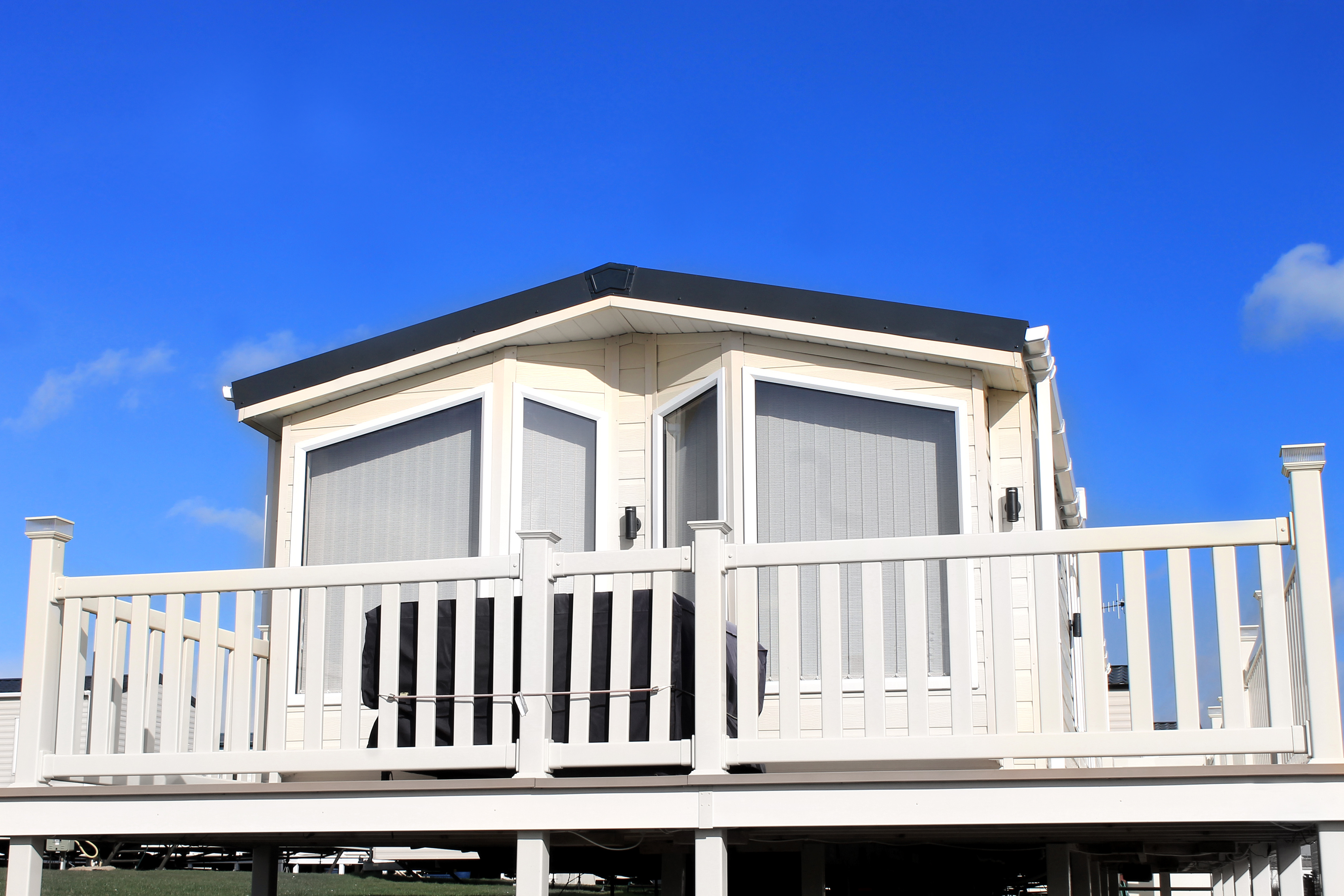 Exterior of caravan on a trailer park